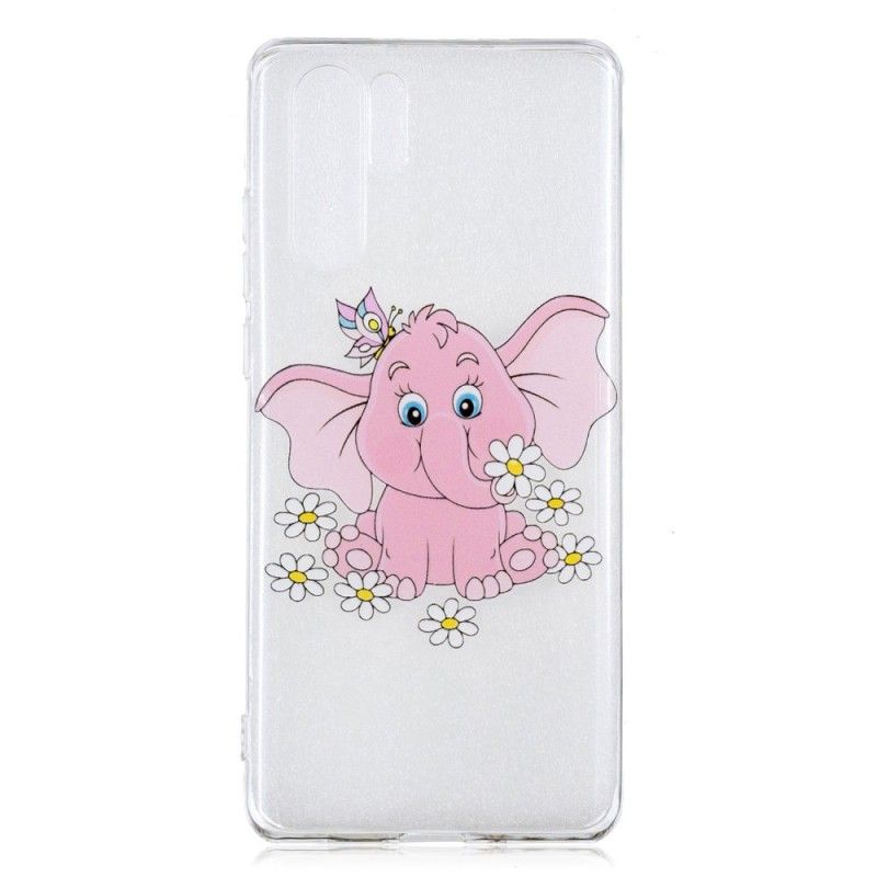 Coque Huawei P30 Pro Transparente Éléphant Rose