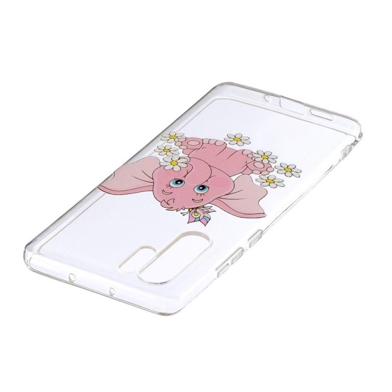 Coque Huawei P30 Pro Transparente Éléphant Rose