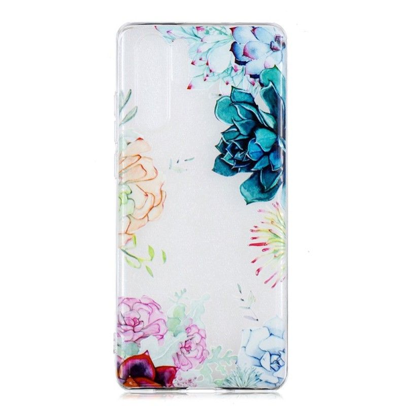 Coque Huawei P30 Pro Transparente Fleurs Aquarelle