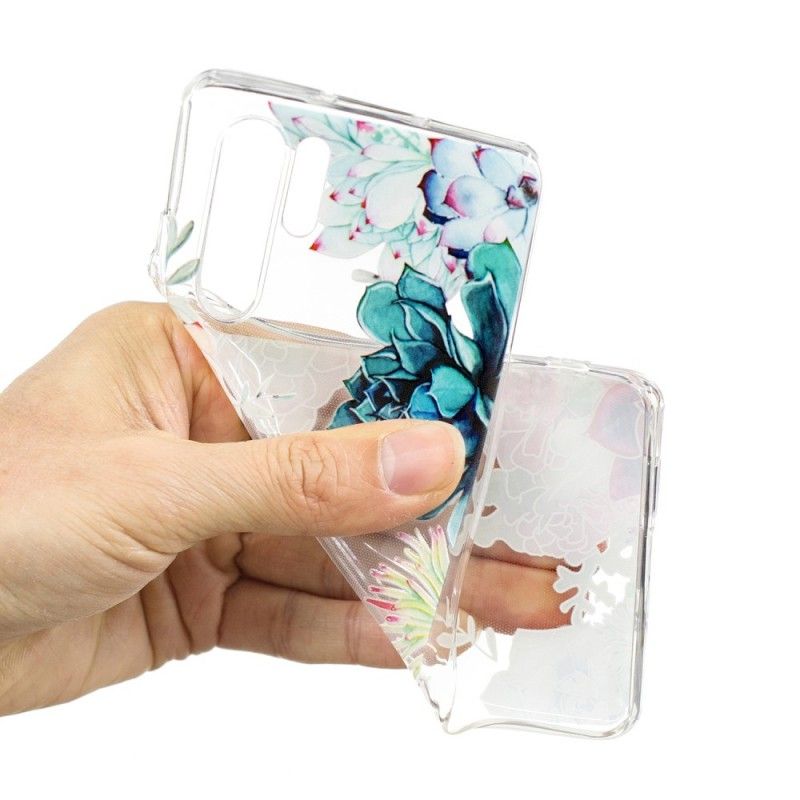 Coque Huawei P30 Pro Transparente Fleurs Aquarelle