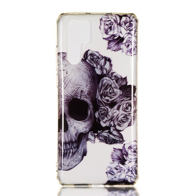 Coque Huawei P30 Pro Transparente Tête De Mort Fleurie