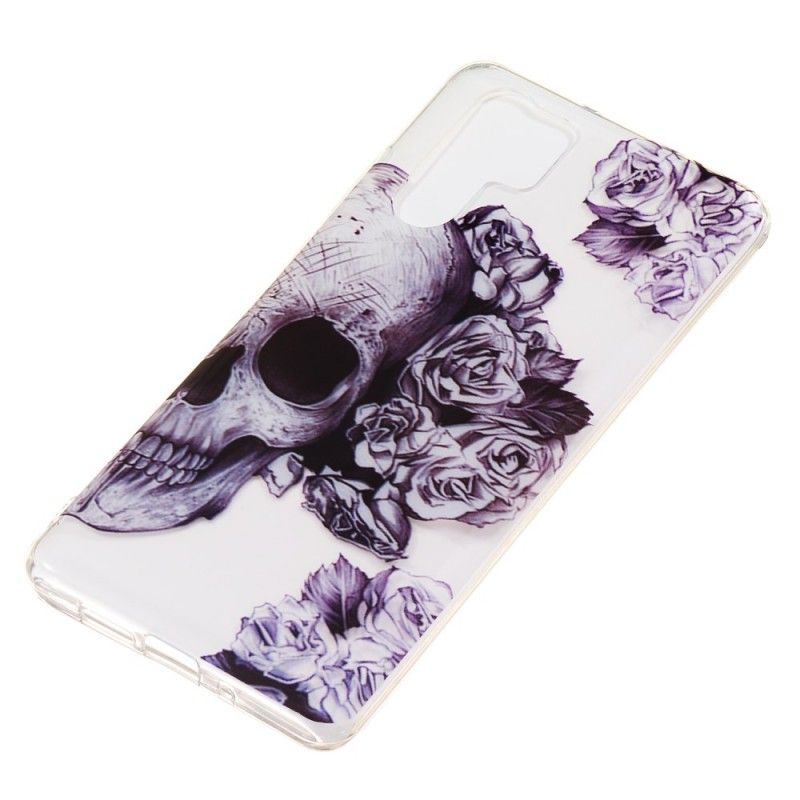 Coque Huawei P30 Pro Transparente Tête De Mort Fleurie