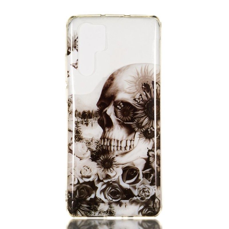 Coque Huawei P30 Pro Transparente Tête De Mort Fleurie