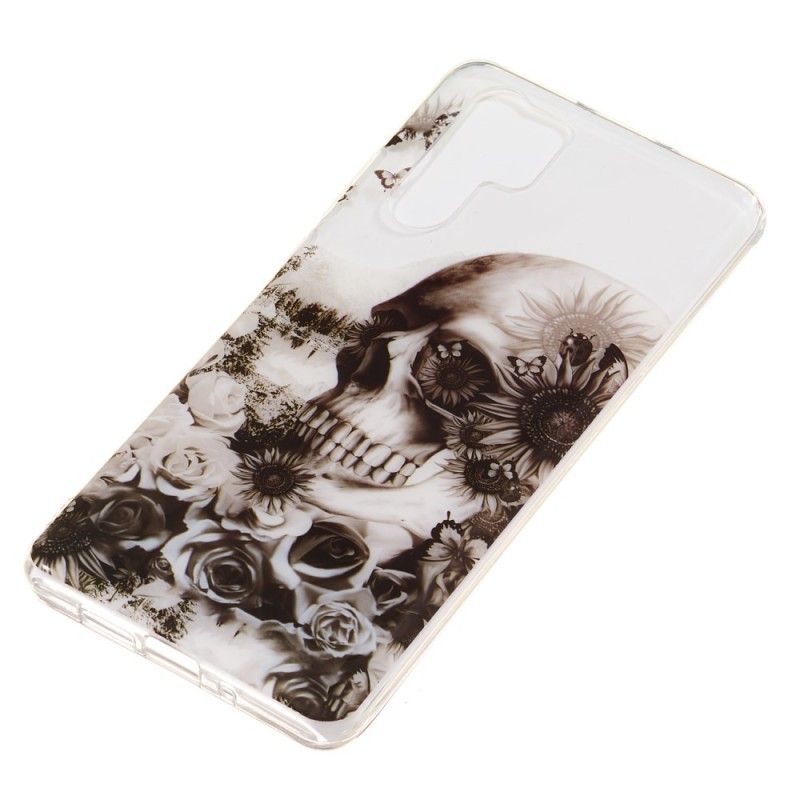 Coque Huawei P30 Pro Transparente Tête De Mort Fleurie