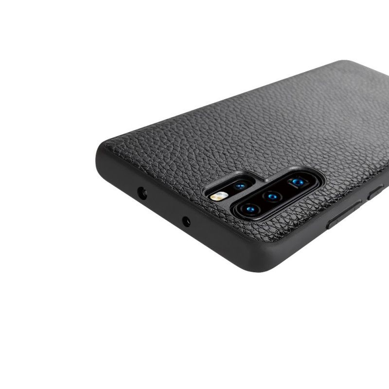 Coque Huawei P30 Pro Véritable Cuir Litchi