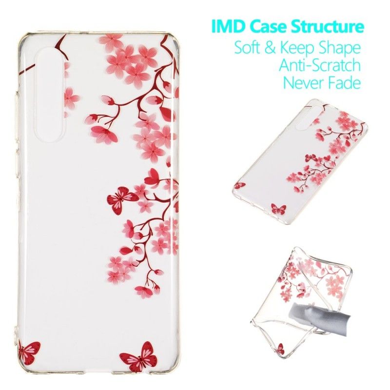 Coque Huawei P30 Transparente Arbre Fleuri