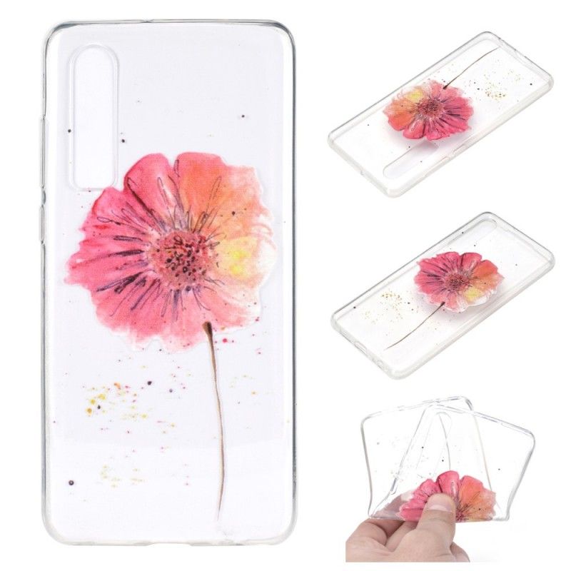 Coque Huawei P30 Transparente Coquelicot Aquarelle