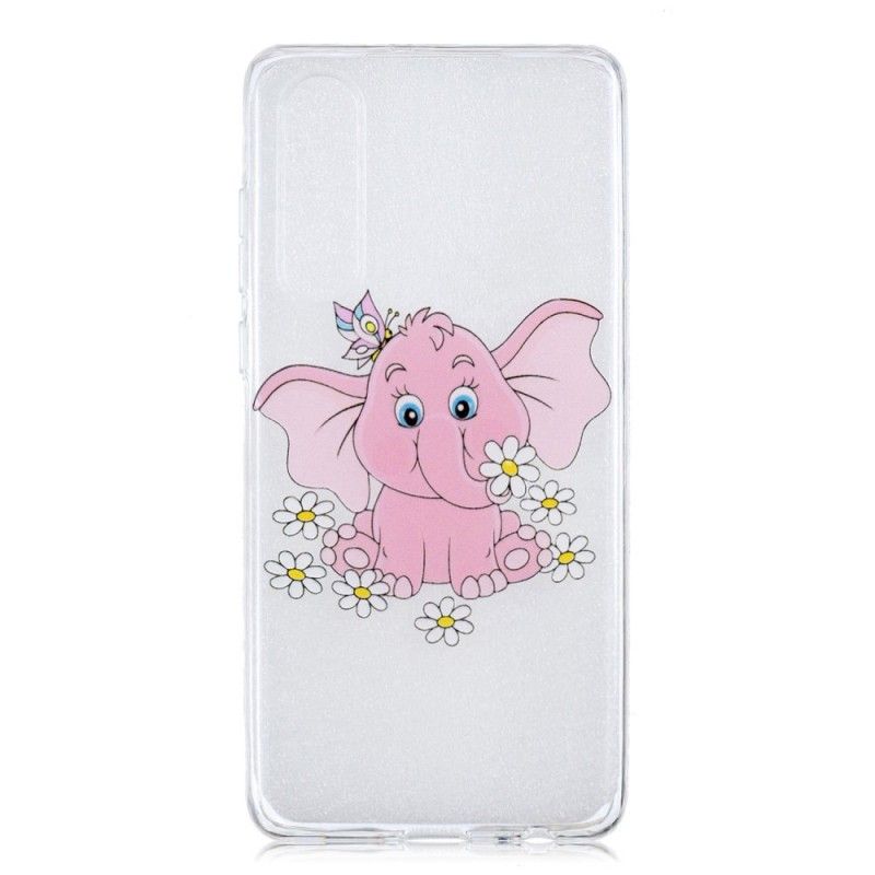 Coque Huawei P30 Transparente Éléphant Rose