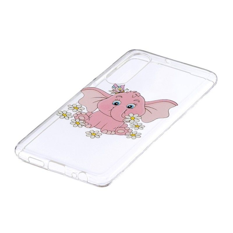 Coque Huawei P30 Transparente Éléphant Rose