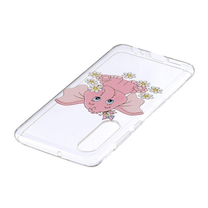 Coque Huawei P30 Transparente Éléphant Rose