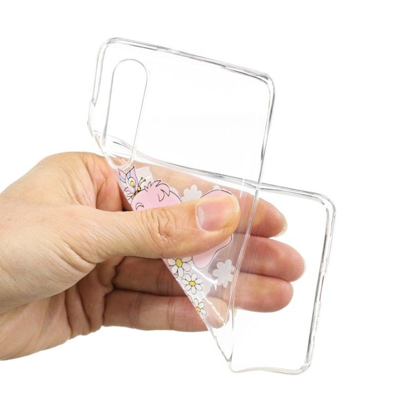 Coque Huawei P30 Transparente Éléphant Rose