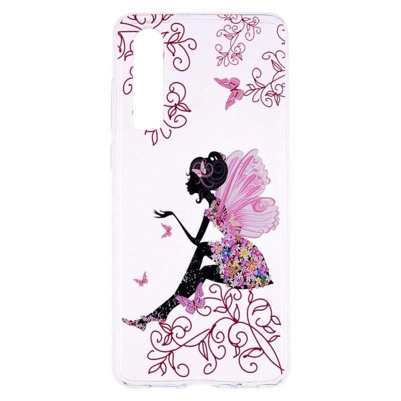 Coque Huawei P30 Transparente Fée Fleurie