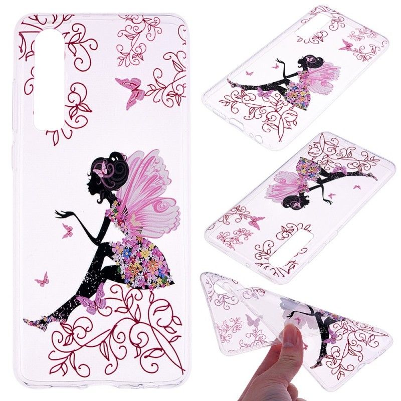 Coque Huawei P30 Transparente Fée Fleurie