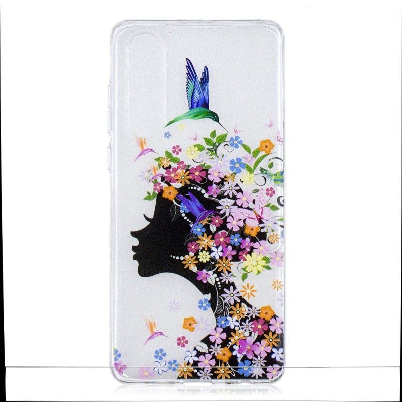 Coque Huawei P30 Transparente Fille Fleurie