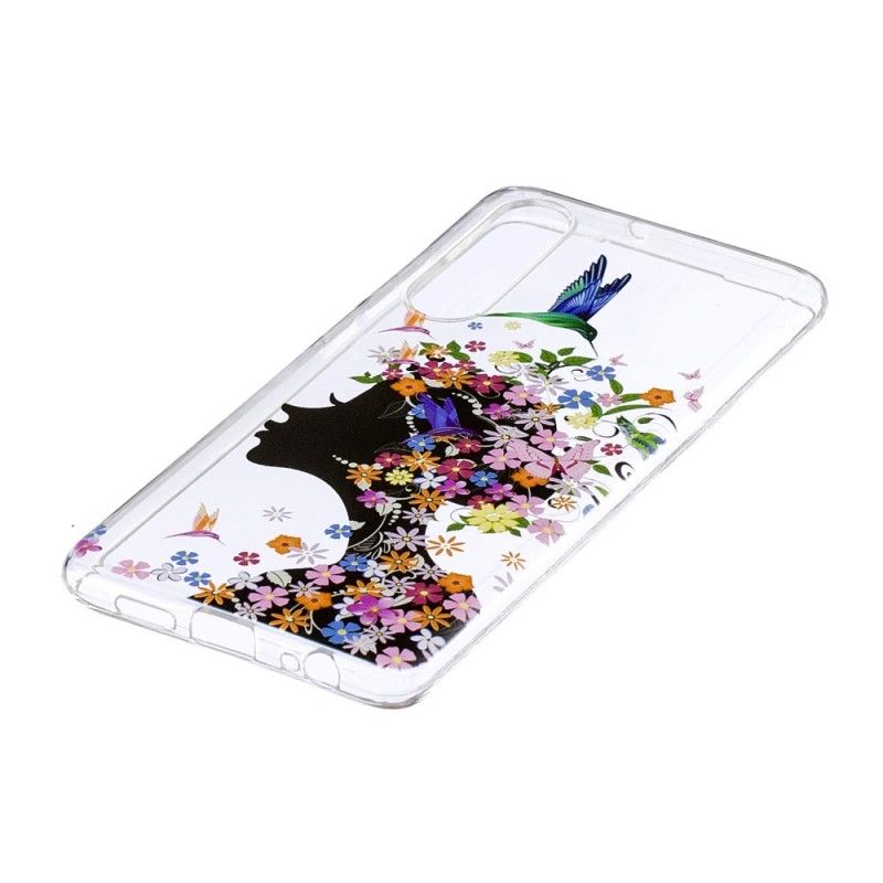 Coque Huawei P30 Transparente Fille Fleurie