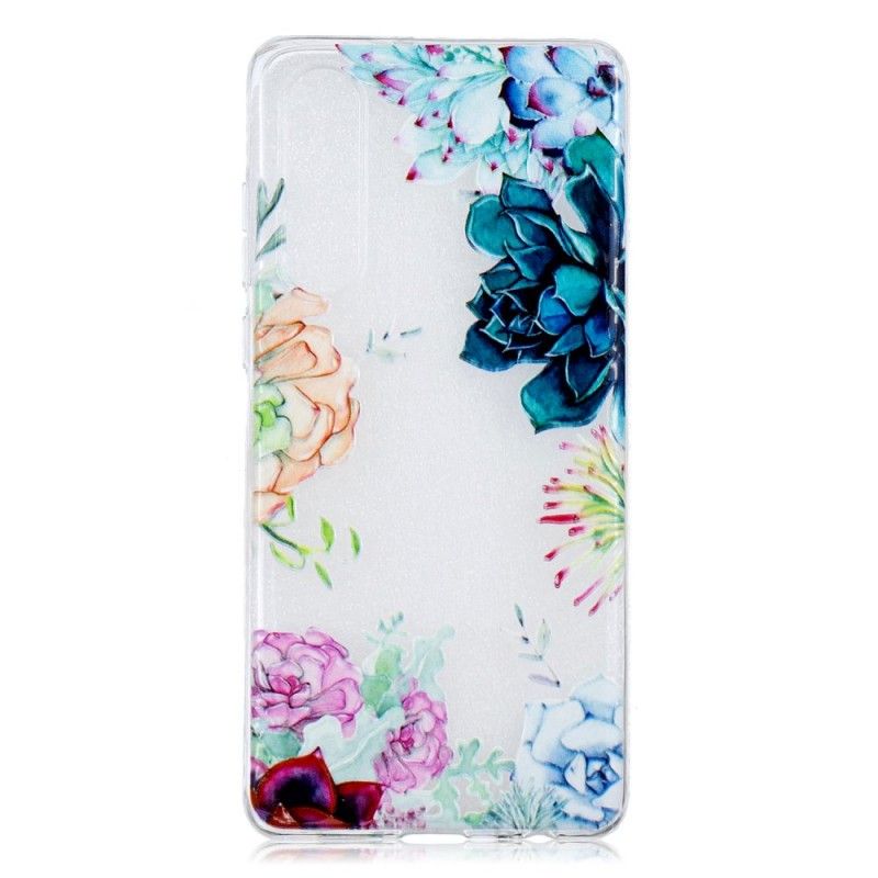 Coque Huawei P30 Transparente Fleurs Aquarelle