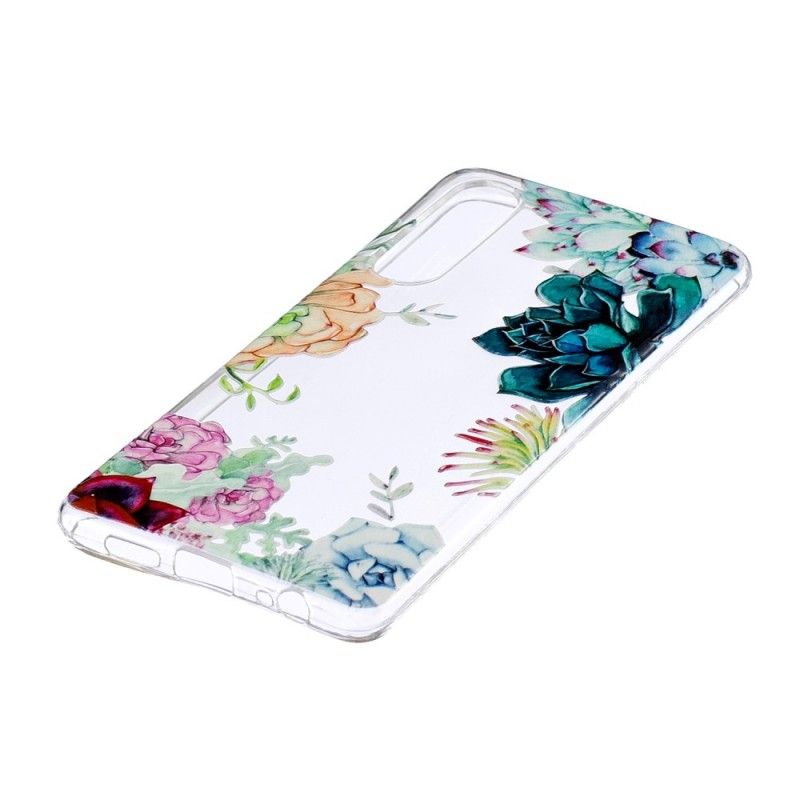 Coque Huawei P30 Transparente Fleurs Aquarelle