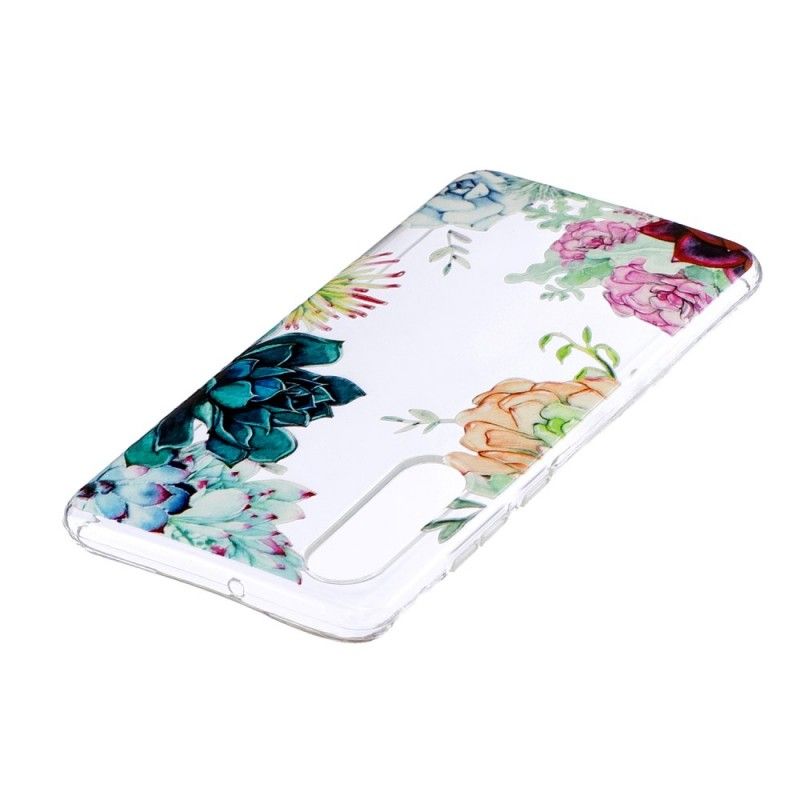 Coque Huawei P30 Transparente Fleurs Aquarelle