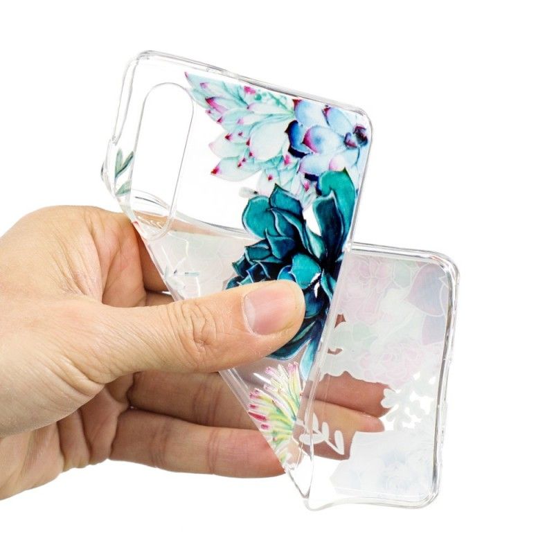 Coque Huawei P30 Transparente Fleurs Aquarelle