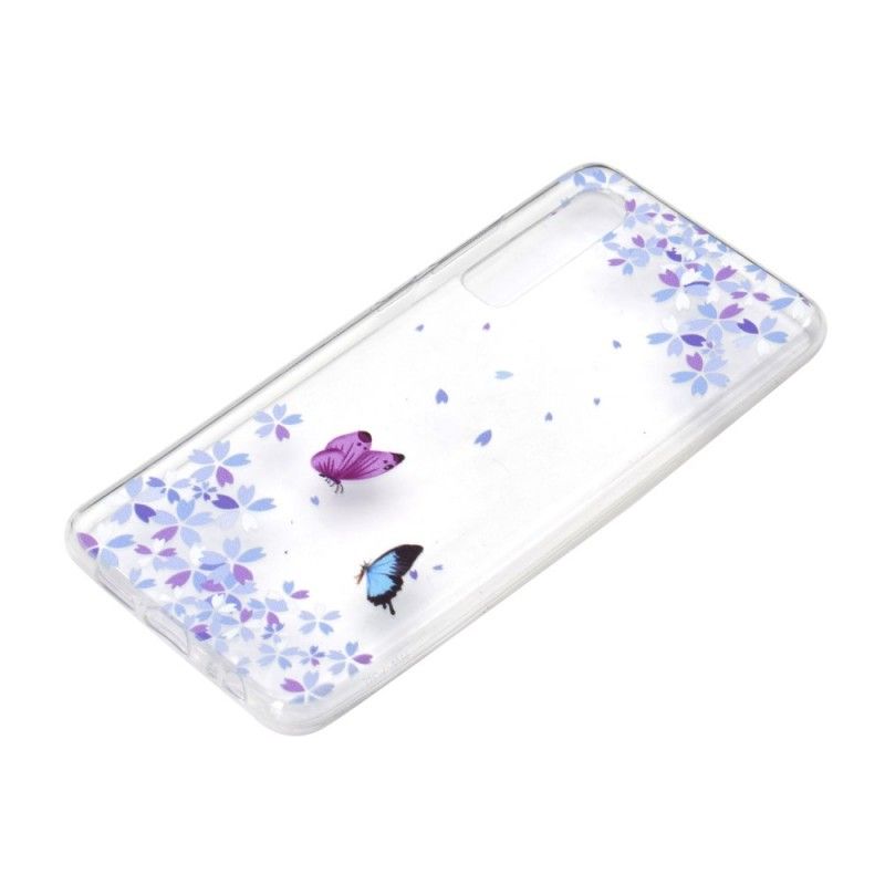 Coque Huawei P30 Transparente Papillons Et Fleurs