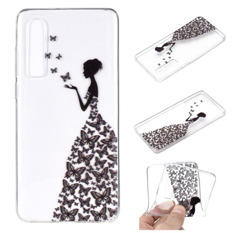 Coque Huawei P30 Transparente Robe Papillons