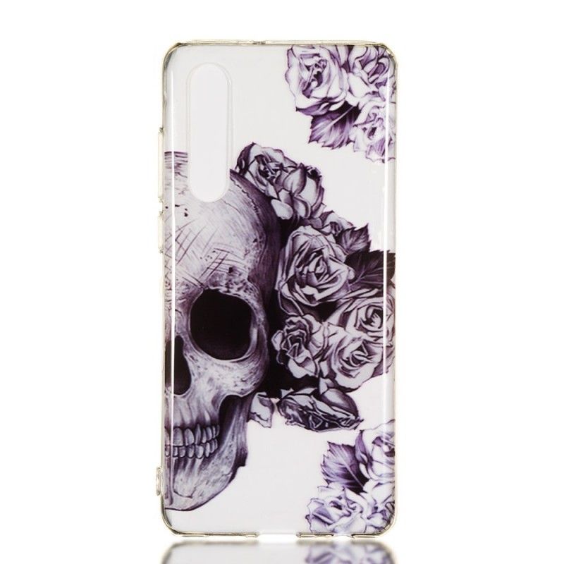 Coque Huawei P30 Transparente Tête De Mort Fleurie