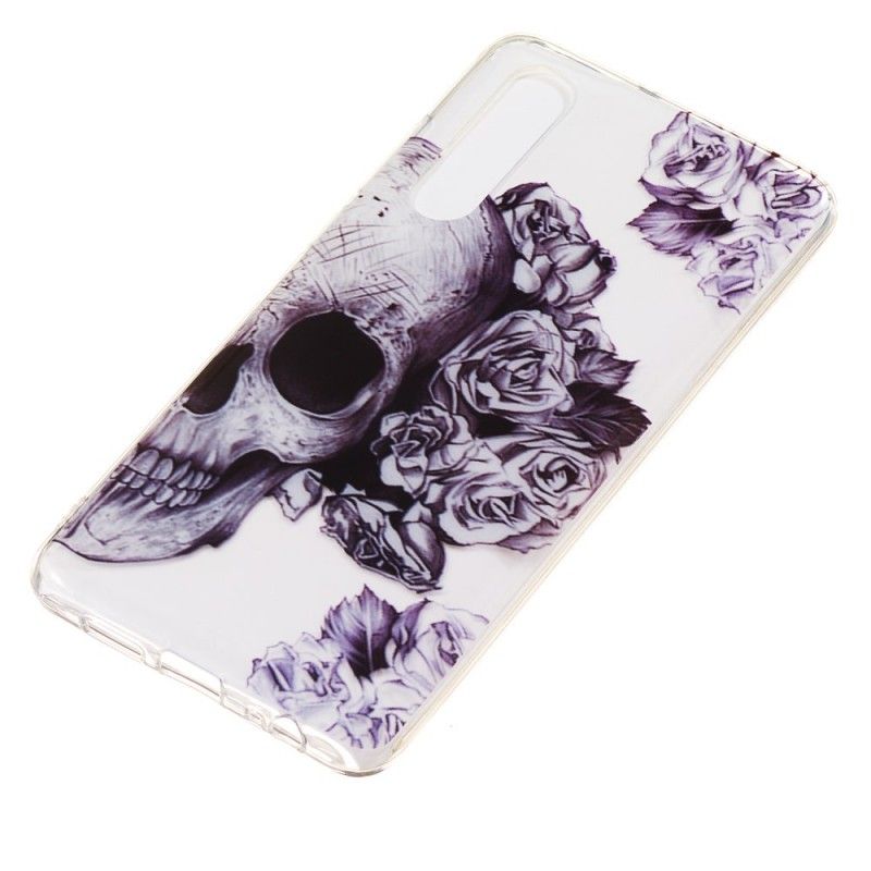 Coque Huawei P30 Transparente Tête De Mort Fleurie