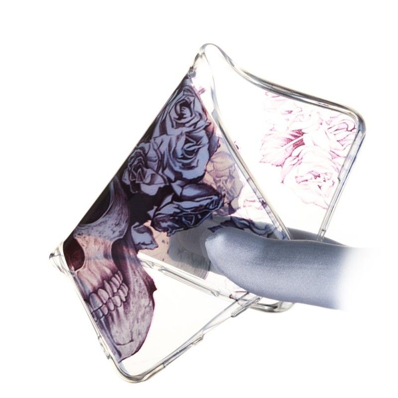 Coque Huawei P30 Transparente Tête De Mort Fleurie