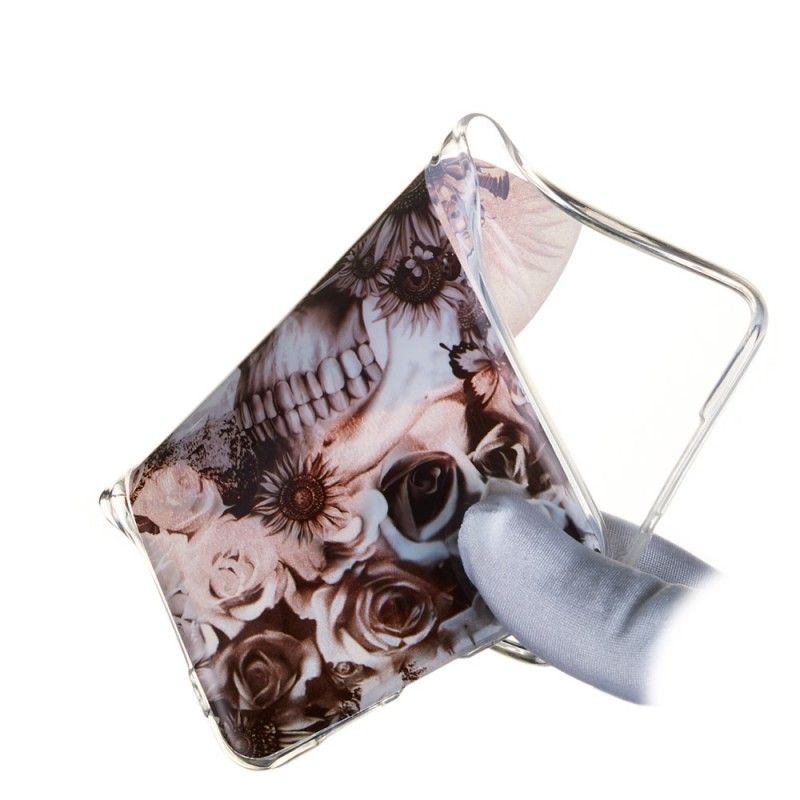 Coque Huawei P30 Transparente Tête De Mort Fleurie