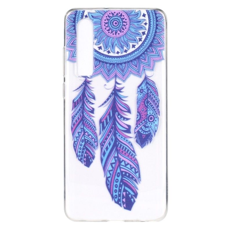 Coque Huawei P310 Transparente Attrape Rêves Plumes Bleue