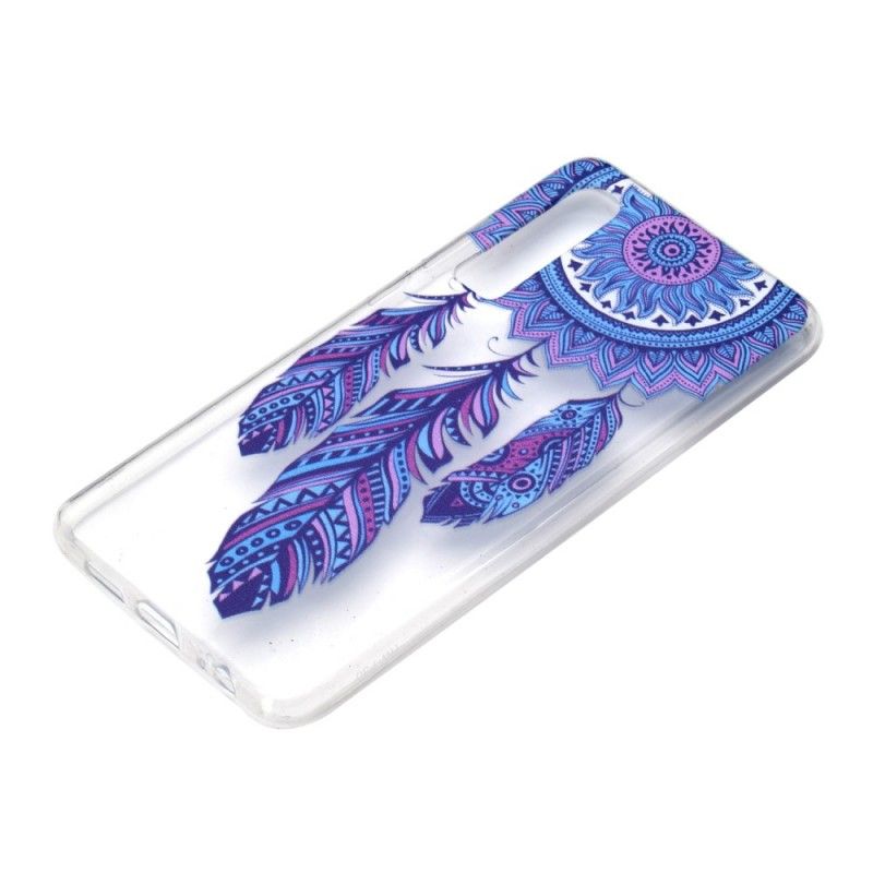 Coque Huawei P310 Transparente Attrape Rêves Plumes Bleue