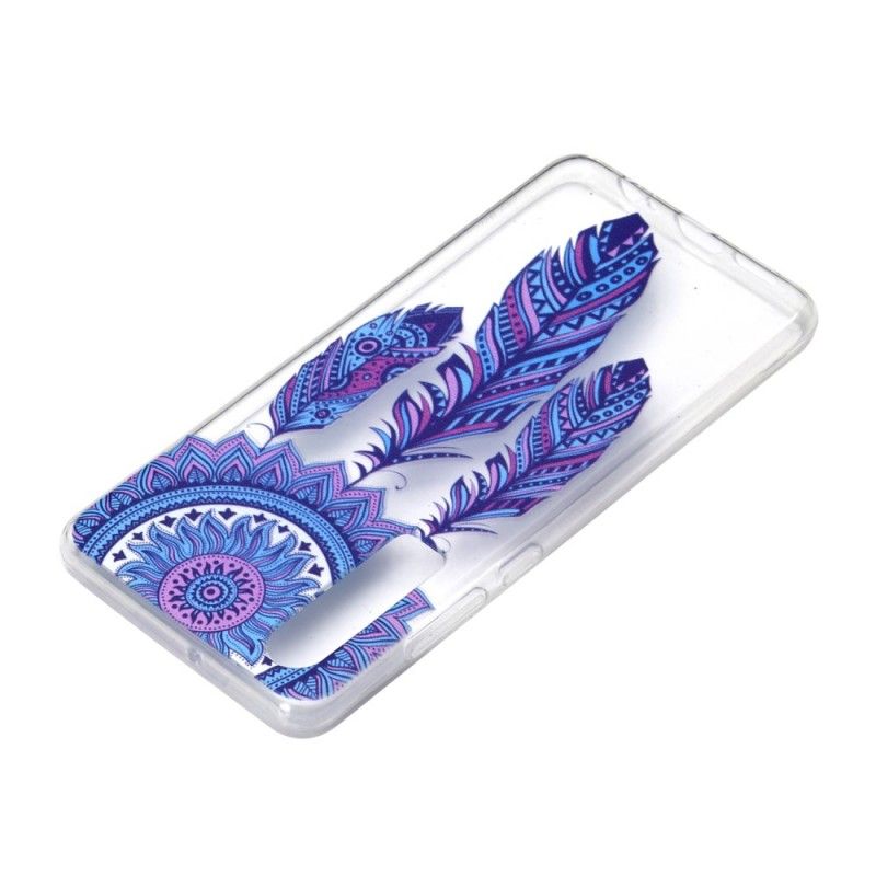 Coque Huawei P310 Transparente Attrape Rêves Plumes Bleue