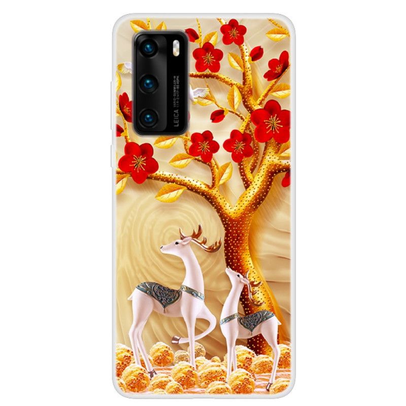 Coque Huawei P40 Arbre Doré