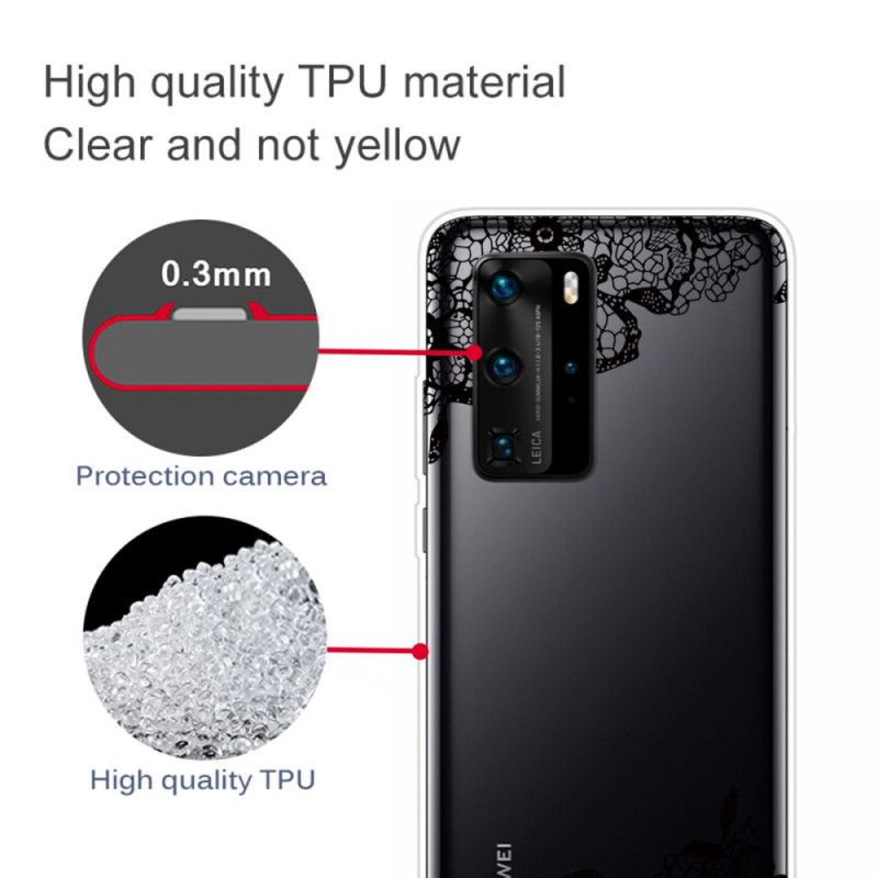 Coque Huawei P40 Dentelle Fine