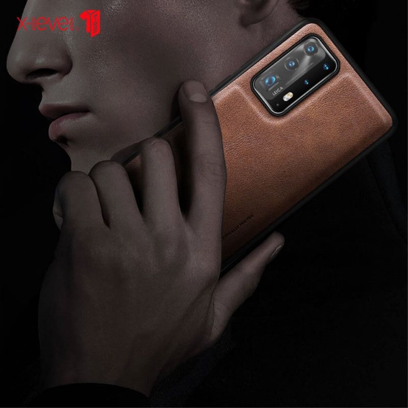 Coque Huawei P40 Effet Cuir Vintage