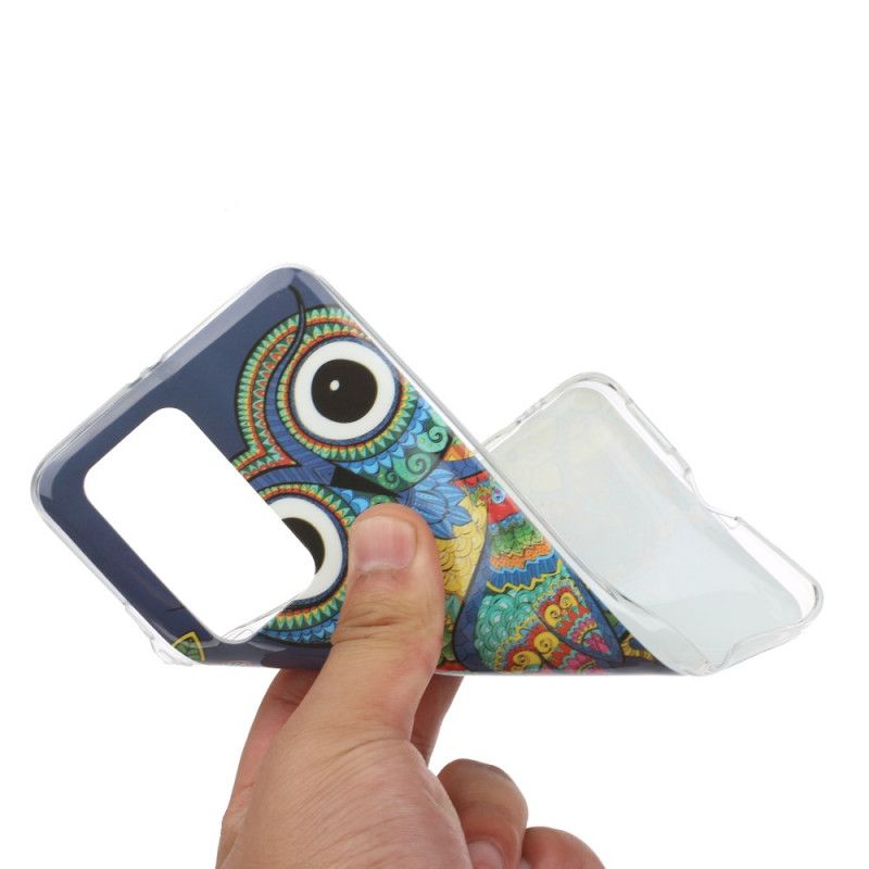 Coque Huawei P40 Hibou Mandala Fluorescente