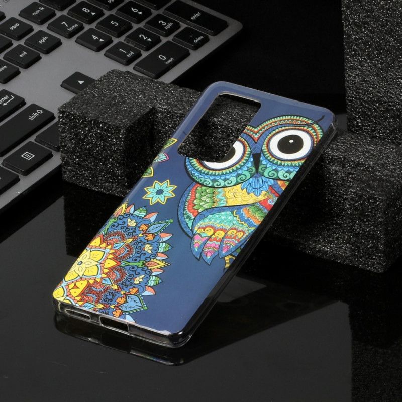 Coque Huawei P40 Hibou Mandala Fluorescente