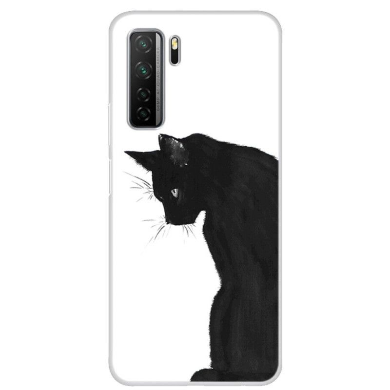 Coque Huawei P40 Lite 5g Chat Noir Pensif