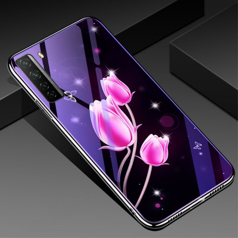 Coque Huawei P40 Lite 5g Verre Trempé Et Silicone Florale