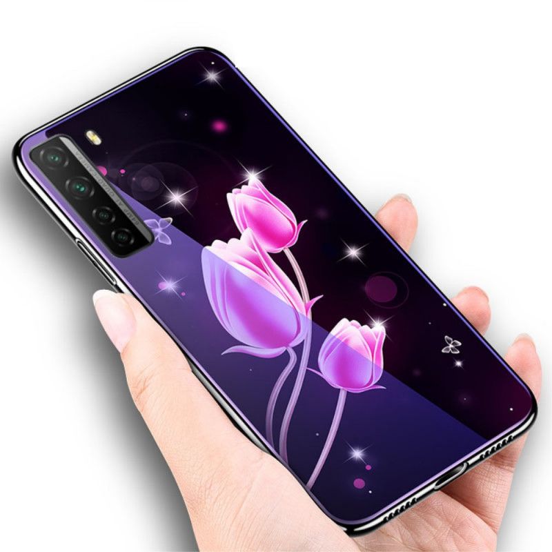 Coque Huawei P40 Lite 5g Verre Trempé Et Silicone Florale