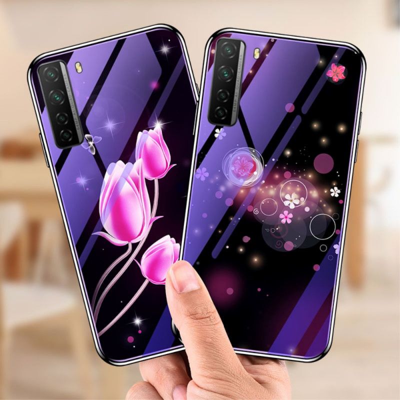 Coque Huawei P40 Lite 5g Verre Trempé Et Silicone Florale