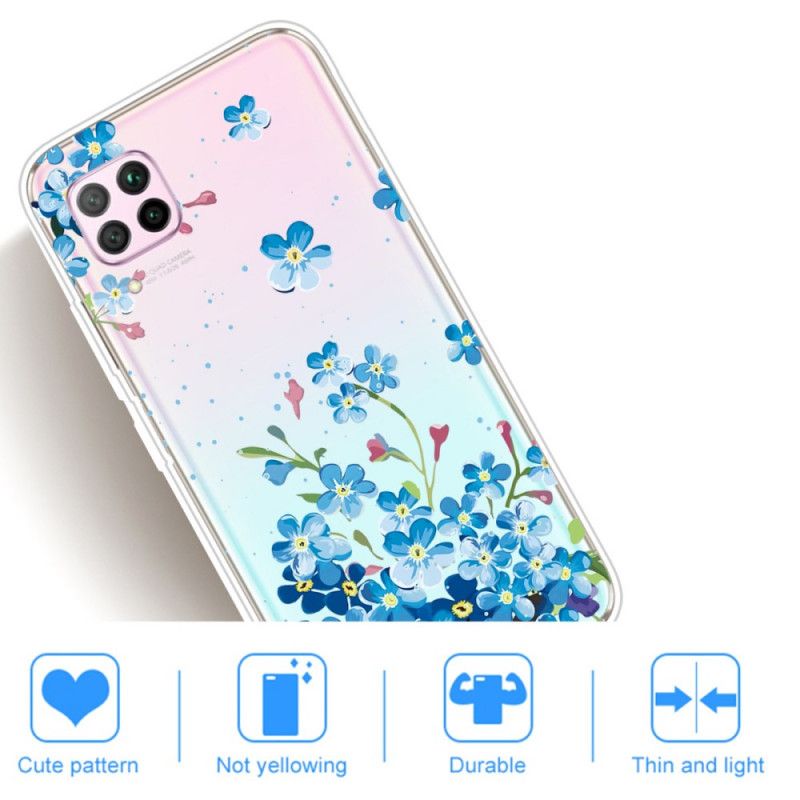 Coque Huawei P40 Lite Bouquet De Fleurs Bleues