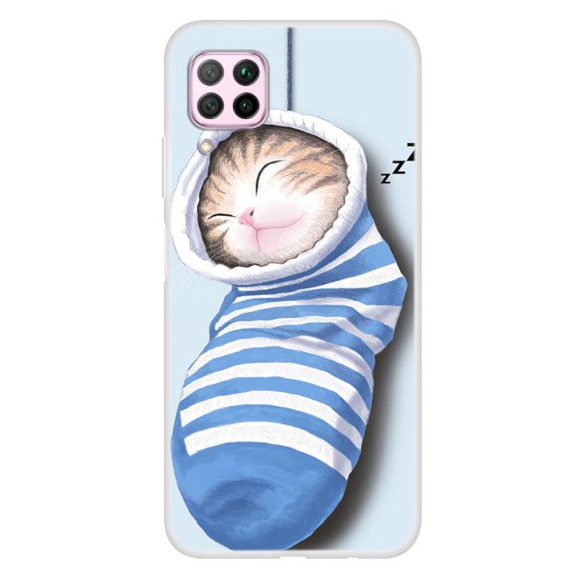 Coque Huawei P40 Lite Chaton Endormi