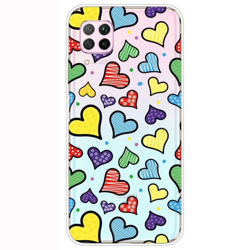 Coque Huawei P40 Lite Coeurs Multicolors