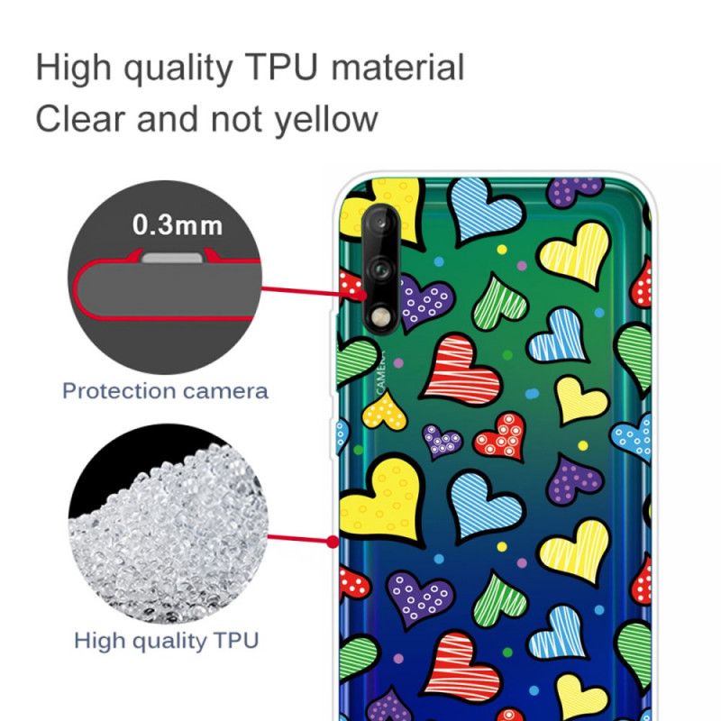 Coque Huawei P40 Lite E / Y7p Coeurs Multicolors