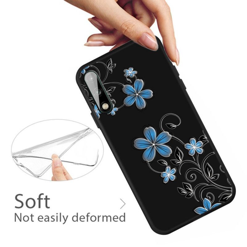 Coque Huawei P40 Lite E / Y7p Fleurs Bleues