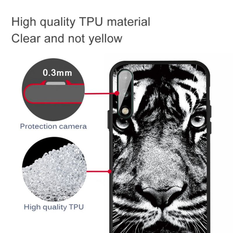 Coque Huawei P40 Lite E / Y7p Tigre Noir Et Blanc