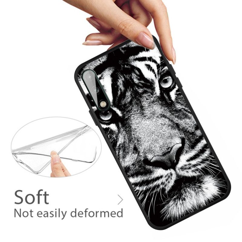 Coque Huawei P40 Lite E / Y7p Tigre Noir Et Blanc