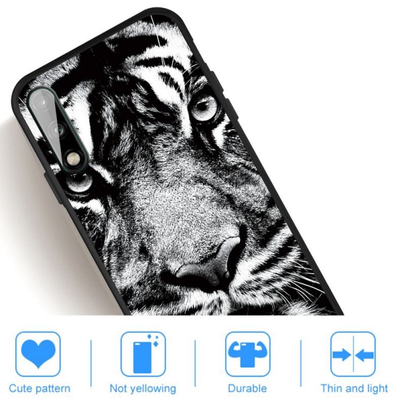 Coque Huawei P40 Lite E / Y7p Tigre Noir Et Blanc