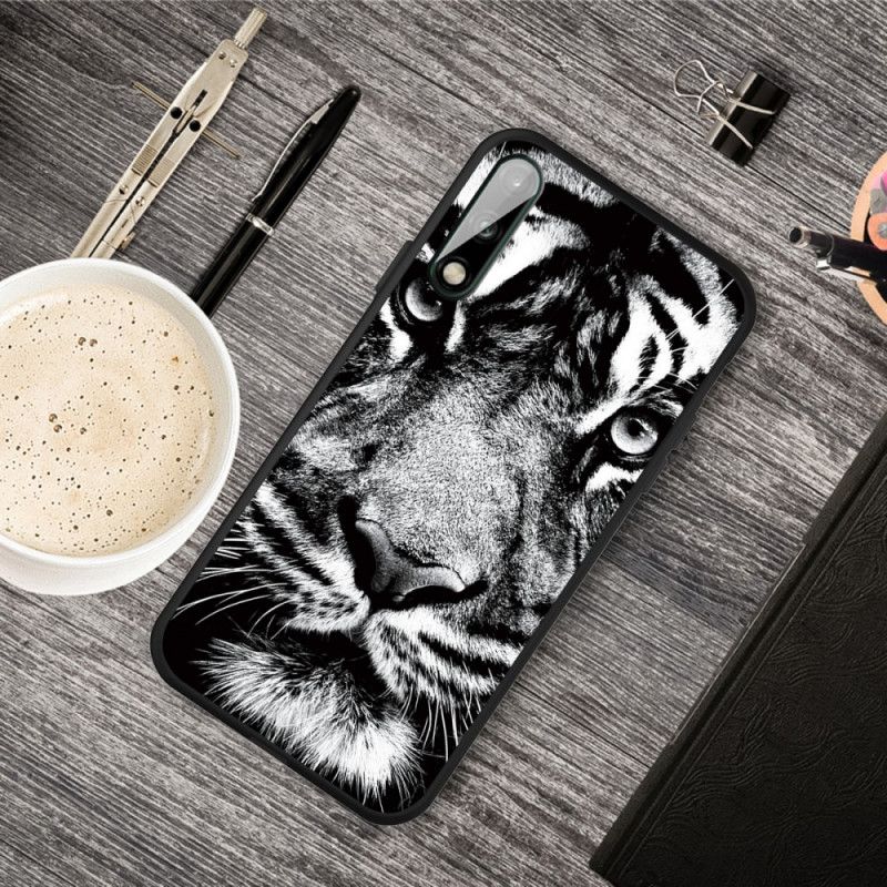 Coque Huawei P40 Lite E / Y7p Tigre Noir Et Blanc